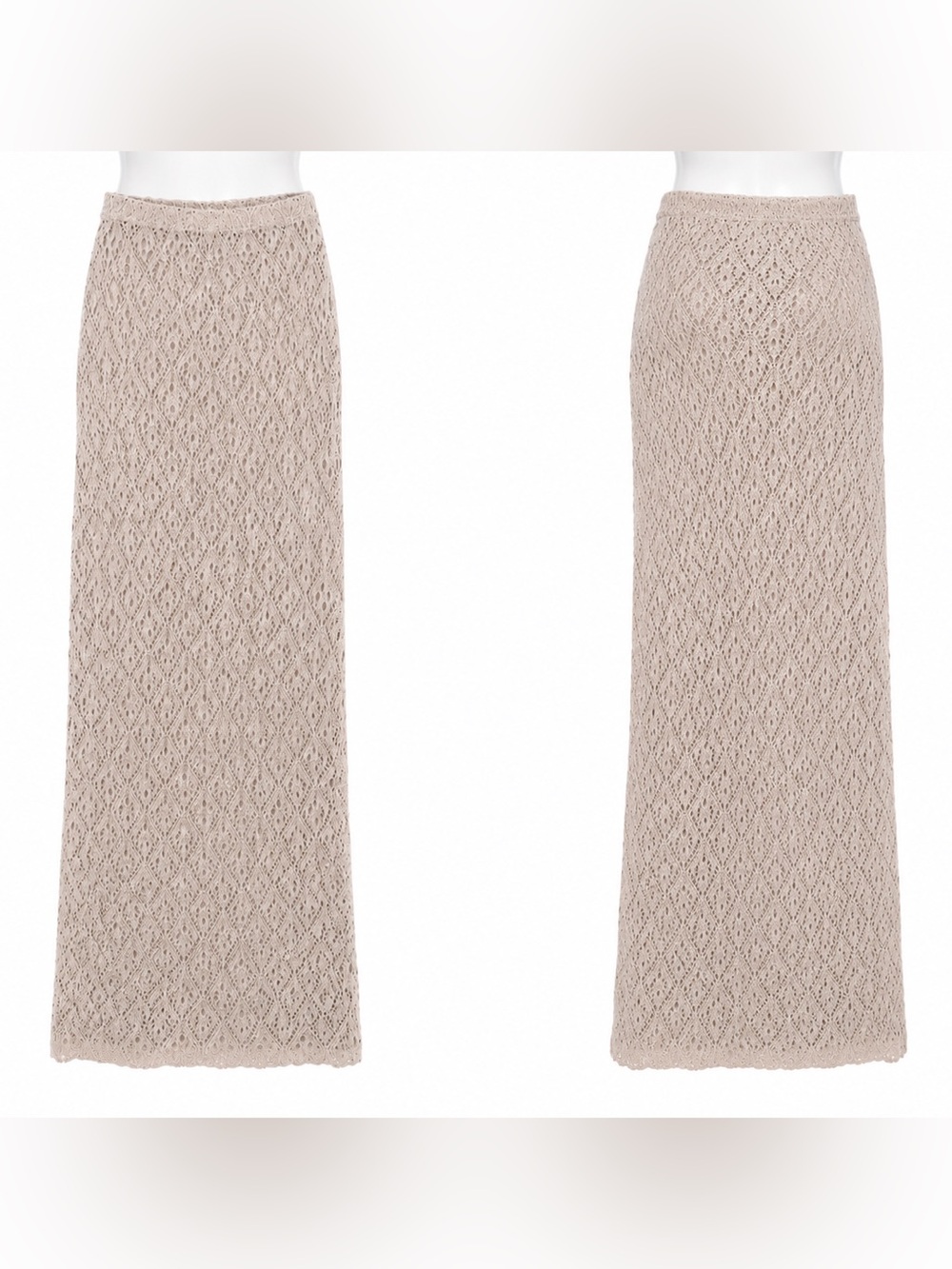Textured Rib Low Rise Midaxi Skirt